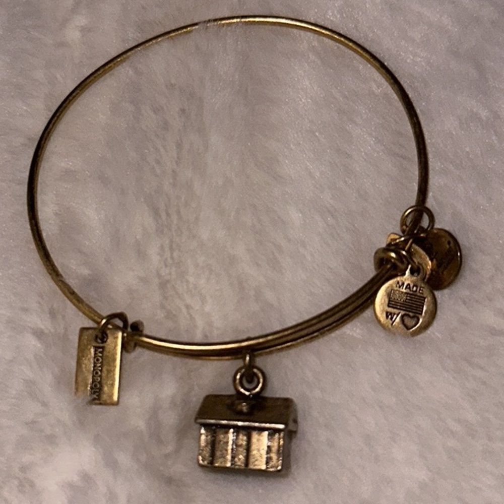Rare! Alex and Ani Monopoly House Gold Tone Bracelet!